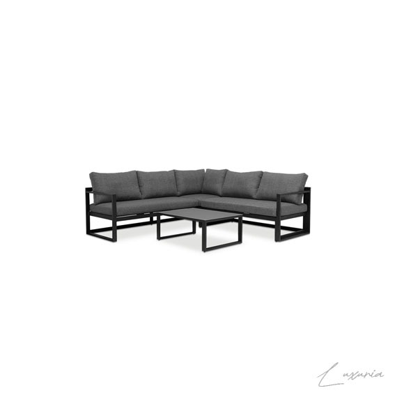 Classic Outdoor Steel Sofa Set  (Cushion, BLACK)