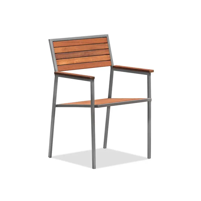 Pine wood and steel outdoor chair (Wood)